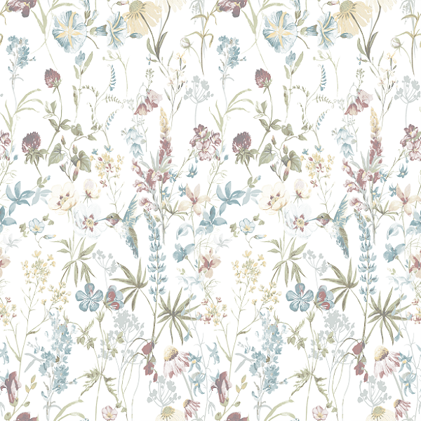 Papel de Parede Beija-Flor Floral