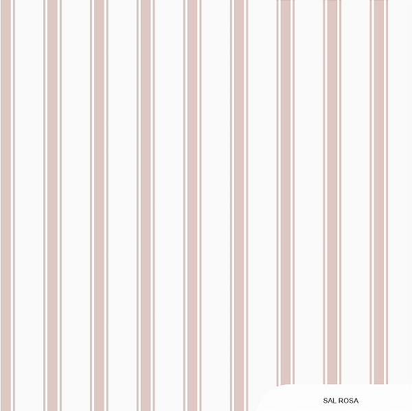 Papel de parede listrado Luna - Cor Sal Rosa