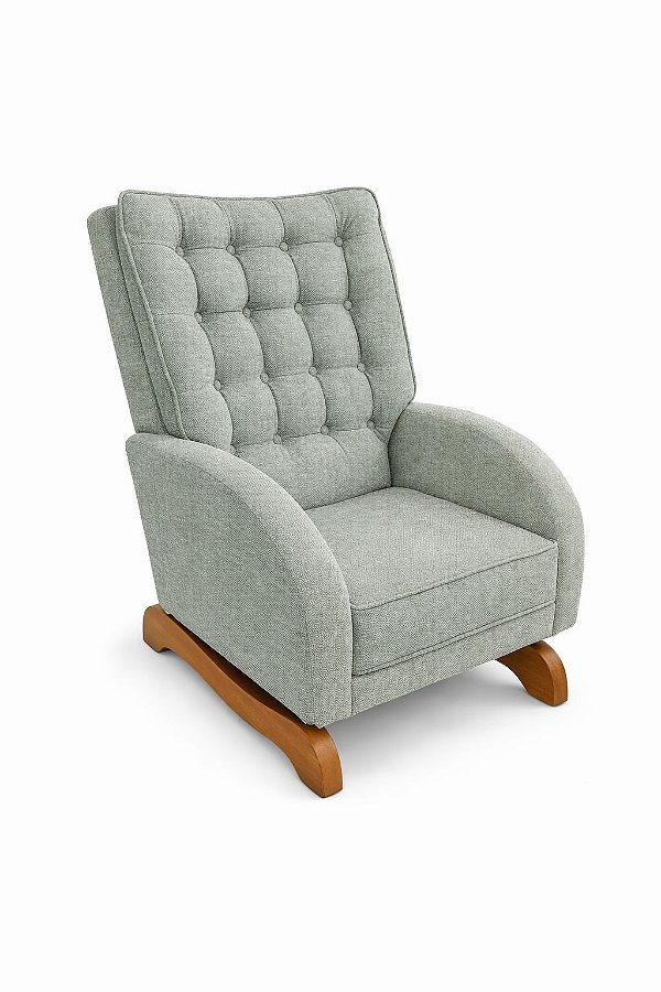 Poltrona Amamentação com balanço Laura - Suede aveludado verde