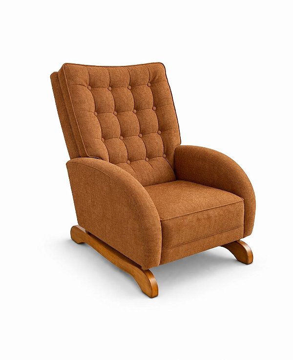 Poltrona Amamentação com balanço Laura - Suede aveludado terracota