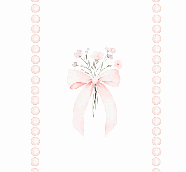 Laço aquarela com flores e poá