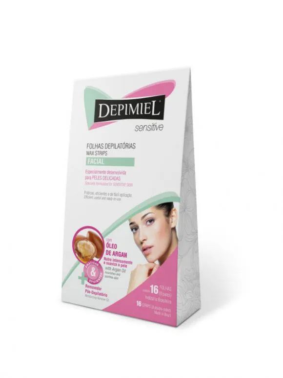 Folha depilatória facial sensitive - Depimiel (16 un) (Validade 09/25)