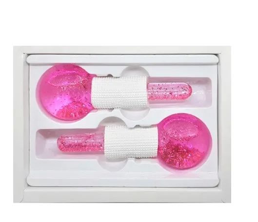Par de esferas ice ball rosa com glitter Tamanho:M