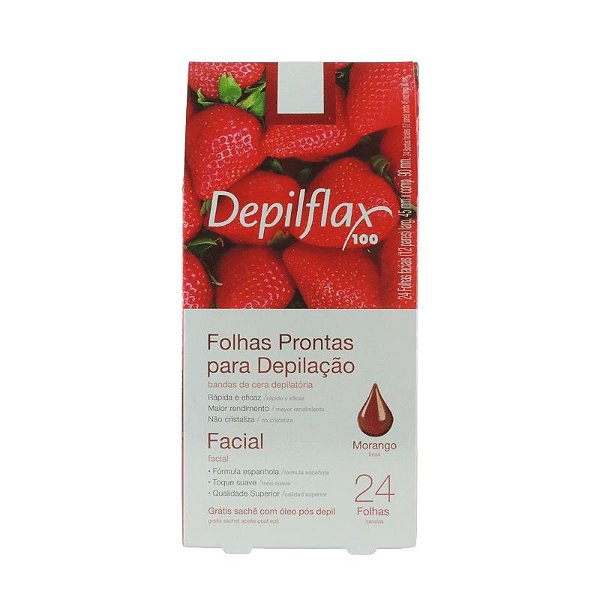 Folha depilatória facial morango - Depilflax (24 un)