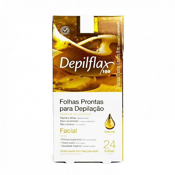 Folha depilatória facial natural - Depilflax (24 un)