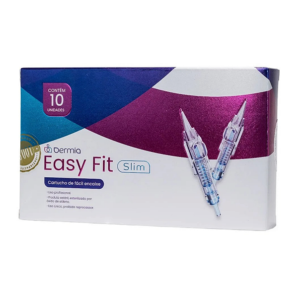 Cartucho Agulha Dermia Easy Fit Slim 1 ponta RL - Dermia