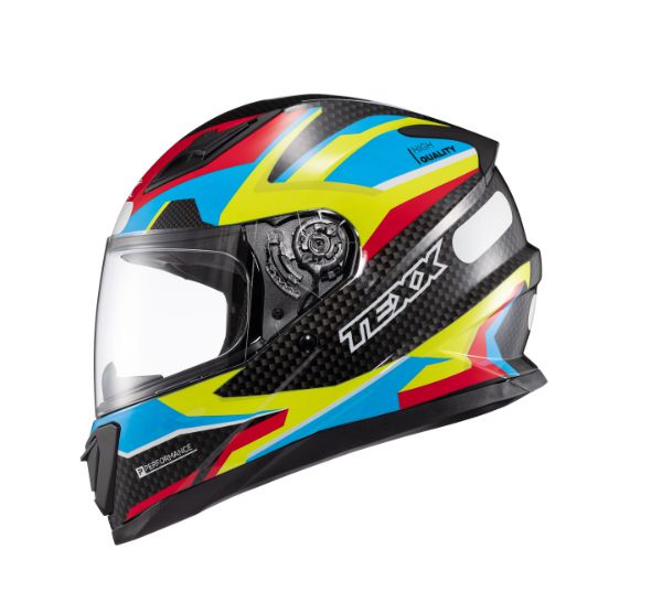 CAPACETE TEXX FECHADO HAWK RIDE AZUL VERD VERM PRET 56