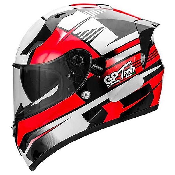 CAPACETE ULTRA SV FLAG VERMELHO-BRANCO 56