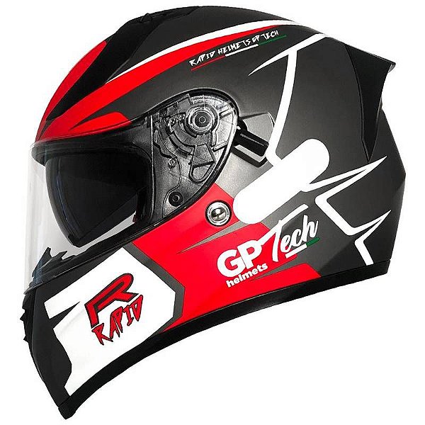 CAPACETE V128 RAPID SV TITANIUM CINZA-VERMELHO 56