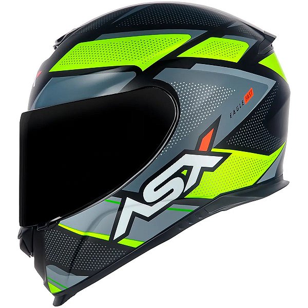 CAPACETE ASX EAGLE FAST FOSCO PRETO/AMARELO/CINZA