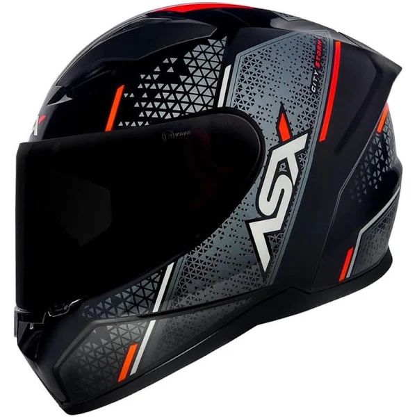 CAPACETE ASX CITY STORM BRILHO PRETO/CINZA/VERMELHO
