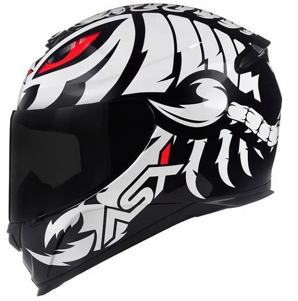 CAPACETE ASX EAGLE SCORPION BRILHO PRETO/BRANCO/VERMELHO 64/XXL