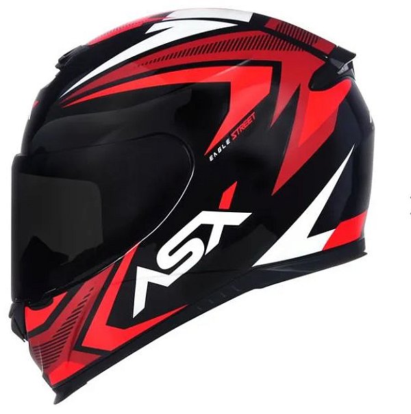 CAPACETE ASX EAGLE STREET BRILHO PRETO/VERMELHO/BRANCO