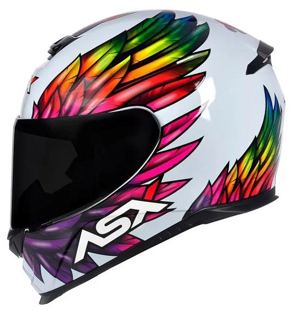 CAPACETE ASX EAGLE VIBES BRILHO BRANCO/COLOR