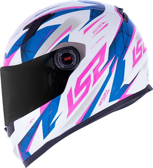 LS2 CAPACETE FF358 DRAZE WHT/BLU/PINK