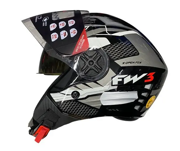 CAPACETE FW3 X OPEN UP FOX GRAFITE