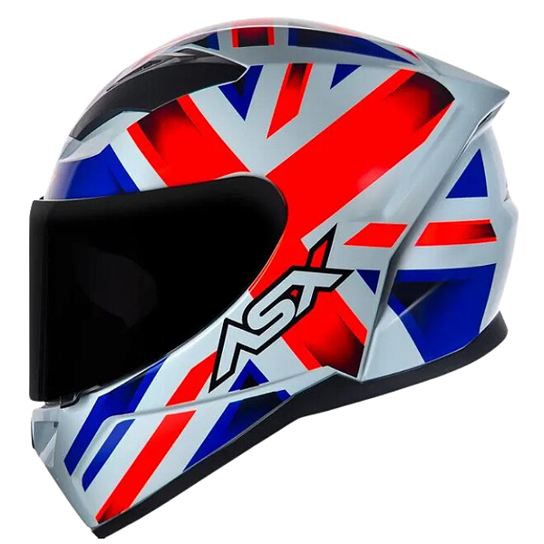 CAPACETE ASX CITY KINGDOM BRILHO BRANCO/ VERMELHO/ AZUL