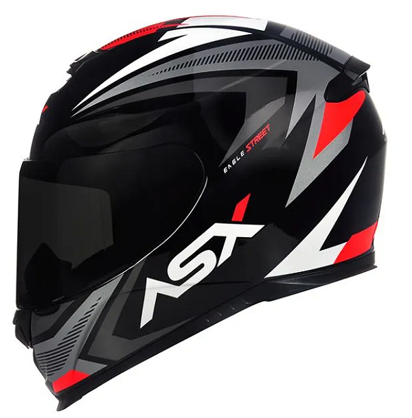 CAPACETE ASX EAGLE STREET BRILHO PRETO/GRAFITE/BRANCO