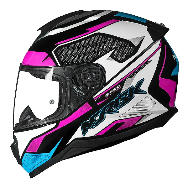 NORISK FAB CAPACETE RAZOR SPEEDMAX BLACK WHITE/PINK