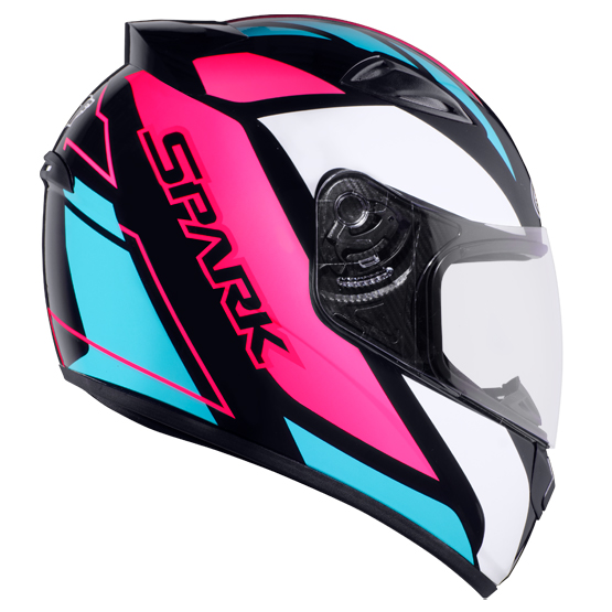 CAPACETE EBF SPARK MIXED BLUE PRETO ROSA
