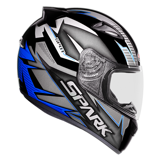 CAPACETE EBF SPARK SPOT PRETO FOSCO AZUL