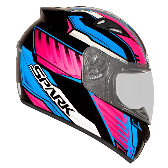 CAPACETE EBF SPARK INDIAN BRILHO PRETO ROSA