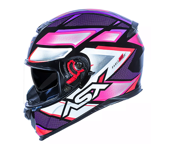 CAPACETE ASX EAGLE SV FAST BRILHO PRETO/LILAS/ROSA