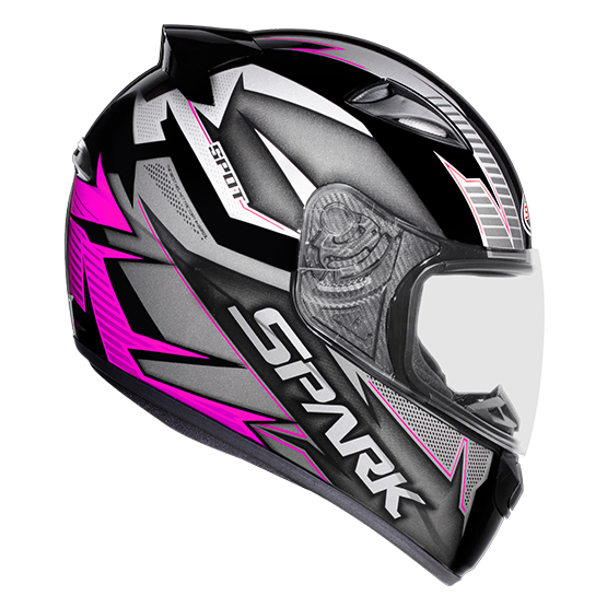 CAPACETE EBF SPARK SPOT PRETO ROSA