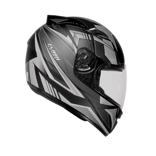 CAPACETE EBF SPARK FLASH PRETO FOSCO PRATA