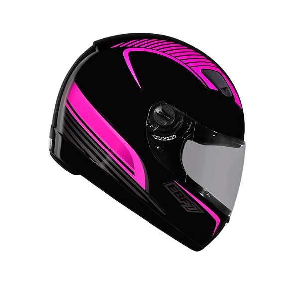 CAPACETE EBF 7 POWER PRETO ROSA