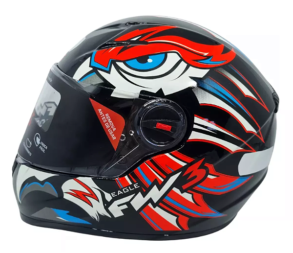 CAPACETE FW3 GTN EAGLE VERMELHO COM AZUL