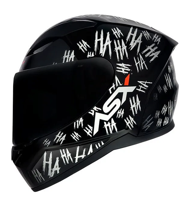 CAPACETE ASX CITY FUN BRILHO PRETO/BRANCO