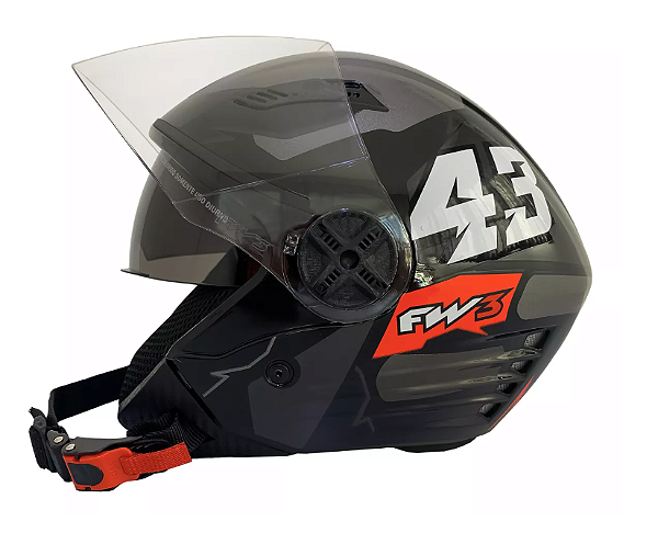 CAPACETE FW3 X OPEN UP 43 GRAFITE C/ OCULOS