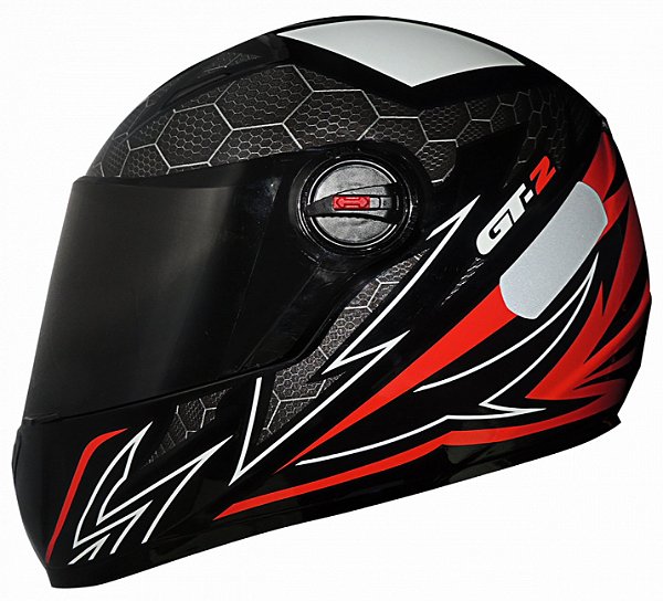 CAPACETE FW3 GT2 BCO/VERMELHO BRILHANTE