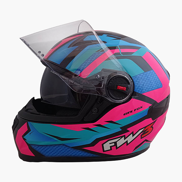 CAPACETE FW3 GTX FOX ROSA COM OCULOS