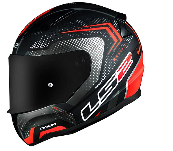 LS2 CAPACETE RAPID FF353 DOOM MATTE BLK/RED