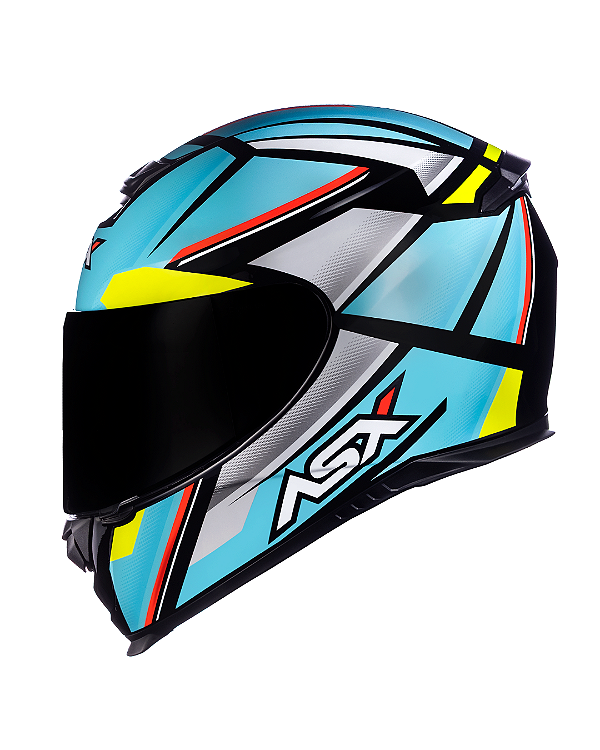 CAPACETE ASX EAGLE EXPLORER BRILHO PRETO/AZUL/BRANCO
