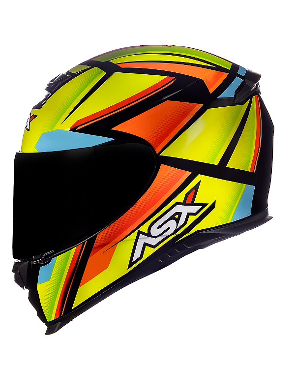 CAPACETE ASX EAGLE EXPLORER BRILHO PRETO/AMARELO/LARANJA