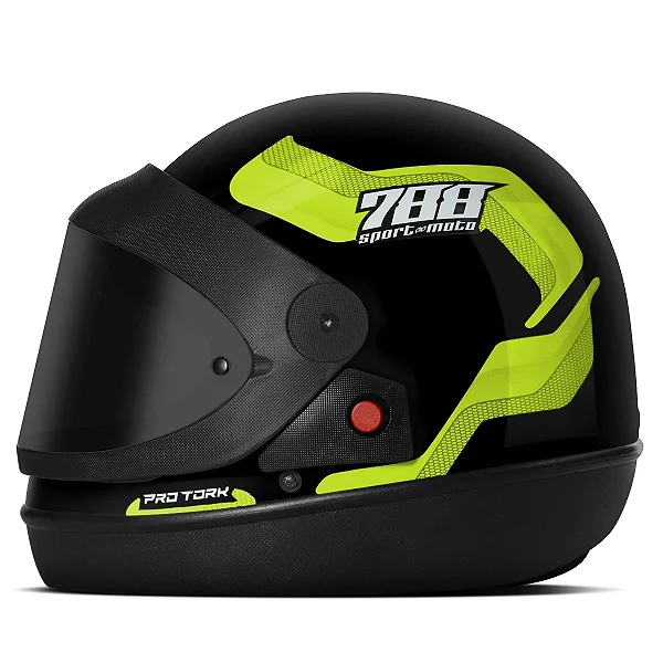 CAPACETE SM 788 PTO/AMARELO 58