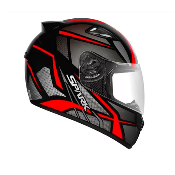CAPACETE EBF SPARK SPIDER PRETO VERMELHO