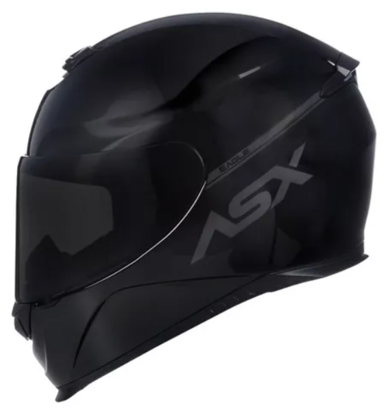 CAPACETE ASX EAGLE SOLID BRILHO PRETO/CINZA