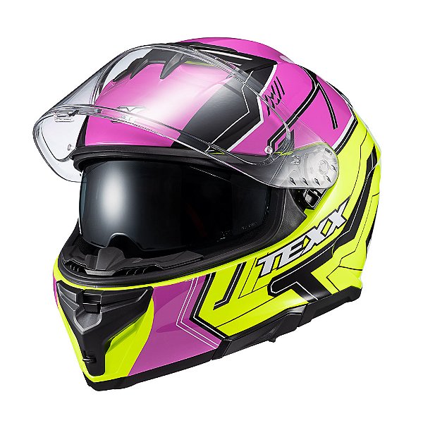 CAPACETE TEXX FECHA KAIMAN TEASER ROS PRET VERD BRIL