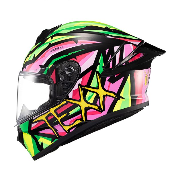 CAPACETE TEXX FECHADO SPIHE MAASAI VERDE ROSA