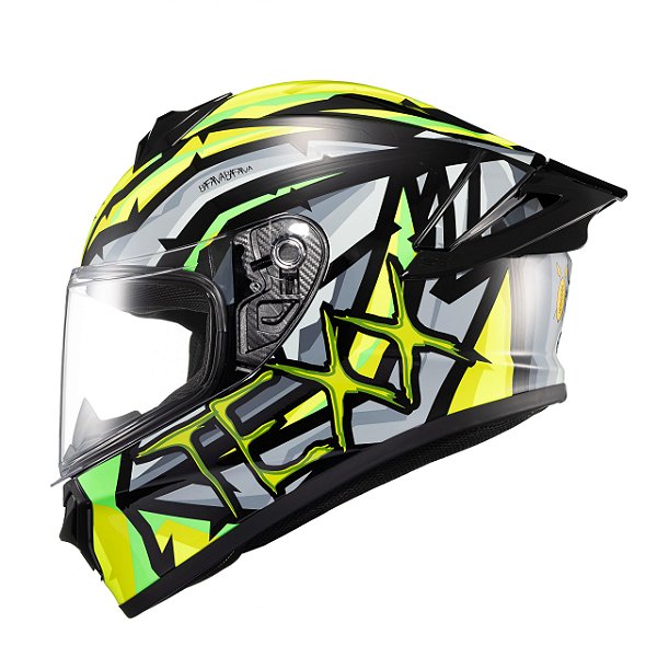 CAPACETE TEXX FECHADO SPIHE MAASAI CINZA VERDE