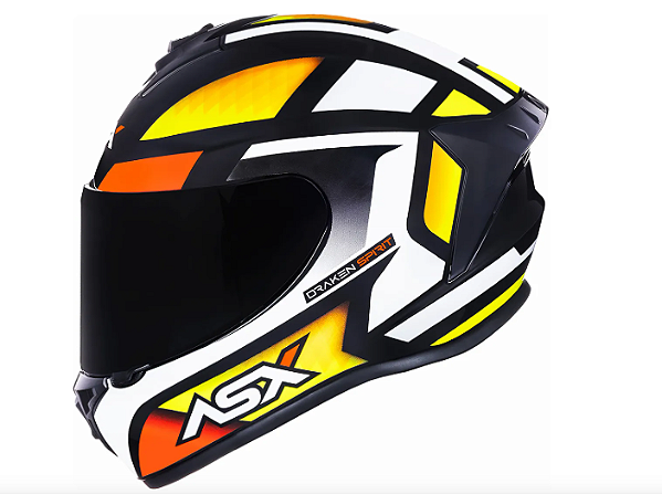 CAPACETE ASX DRAKEN SPIRIT BRILHO PRETO/VERMELHO/BRANCO 58/M