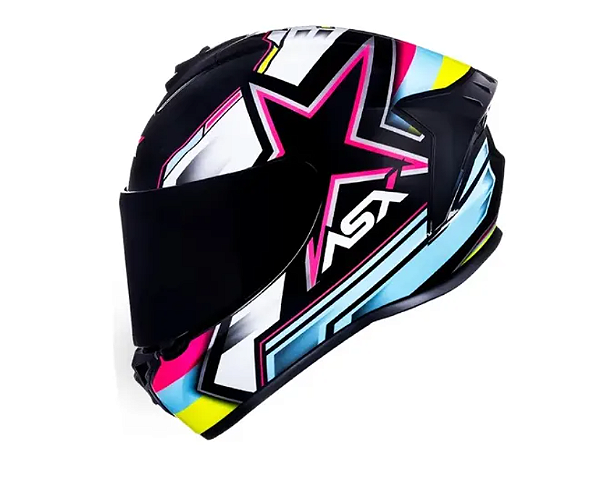 CAPACETE ASX DRAKEN PILOT BRILHO PRETO/COLORS