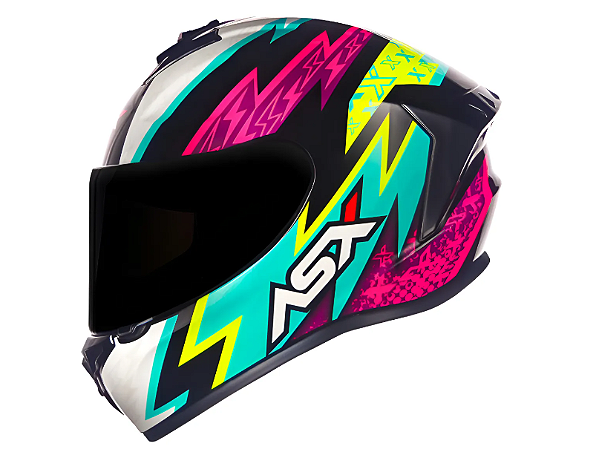 CAPACETE ASX DRAKEN THUNDER BRILHO PRETO/ROSA/TIFFANY 56/S
