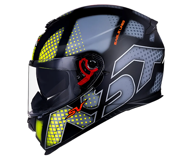 CAPACETE ASX EAGLE SV LINES FOSCO PRETO/CINZA/AMARELO