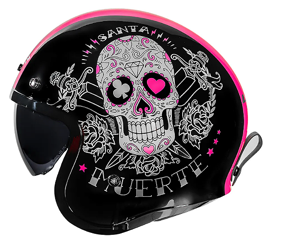 LS2 CAPACETE SPITFIRE OF599 PINKY MUERTE BLK/PINK 58/M