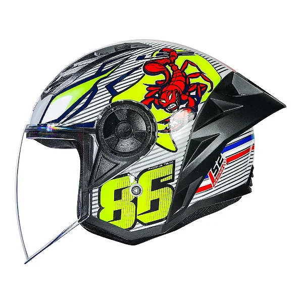 LS2 CAPACETE AIRFLOW II OF616 S STING WHT/YELLOW